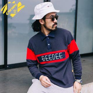 Long-sleeved Colorblock Polo Shirt