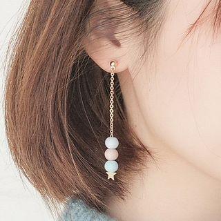 Alloy Bead & Star Dangle Earring
