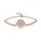 Fashion And Elegant Plated Rose Gold Geometric Square Bracelet With Cubic Zirconia Rose Gold - One Size