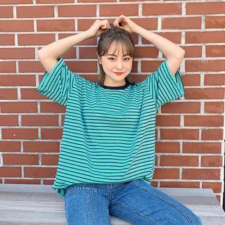 Stripe Ringer Loose-fit T-shirt