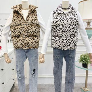 Leopard Print Padded Vest