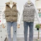Leopard Print Padded Vest