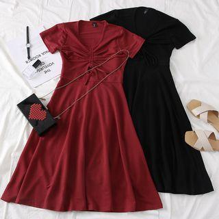 Tie-back Drawstring A-line Dress