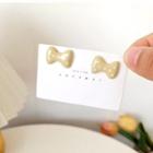 Polka Dot Bow Alloy Earring 1 Pair - Earrings - S925 Silver - Khaki - One Size