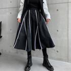 Contrast Trim Asymmetrical Skirt
