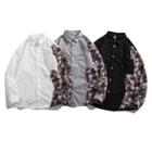 Long-sleeve Bear Panel Shirt Jacket