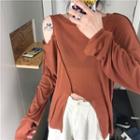 Long-sleeve Cutout Sleeve Knit Top