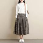 Midi A-line Gingham Skirt