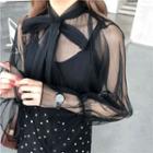Bow Front Sheer Top + Camisole