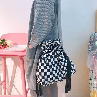 Drawstring Check Cross Bag