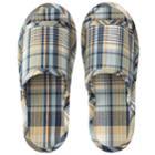 Organic Cotton Madras Check Room Sandals Open Toe (l) 1 Pair