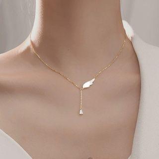 Wing Pendant Necklace Gold - One Size