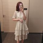 Dotted Tiered Midi Dress