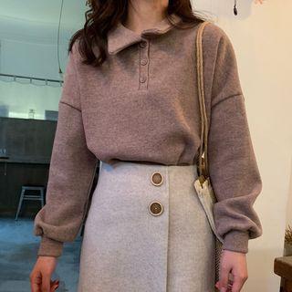 Placket Sweatshirt / Mini Skirt