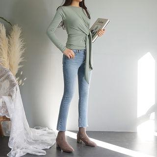 Tie-front Slim-fit Top