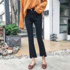 Asymmetrical Hem Boot-cut Pants