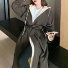 Double-breasted Midi Trench Coat / Hooded Midi Jacket