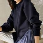 Zip-up Patchwork Sweatshirt