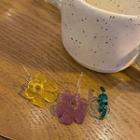 Set Of 3 : Flower Resin Earring (assorted Designs) Set Of 3 - Flower Resin Earring - Yellow & Pink & Blue - One Size