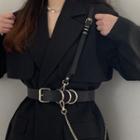 Faux Leather Suspender / Belt / Set