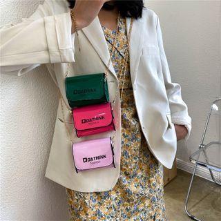 Mini Lettering Chain Crossbody Bag