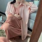 Spaghetti Strap Midi Knit Dress / Knit Camisole Top