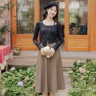 Set: Asymmetrical Knit Top + A-line Skirt