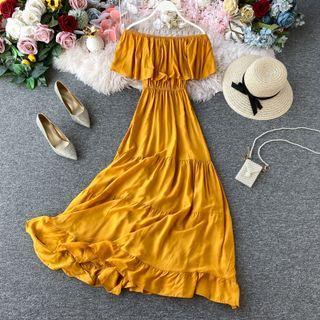 Off Shoulder Tiered Maxi Dress