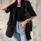 Short-sleeve Zip-up Blazer