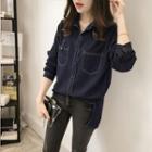 Long-sleeve Contrast Lining Shirt