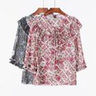 Frilled Floral Chiffon Top