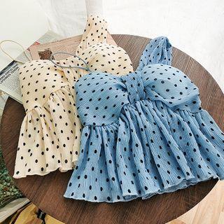 Sleeveless Asymmetric Dotted Top