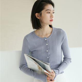 Ruffled-trim Cropped Knit Top