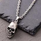 Skull Pendant Stainless Steel Necklace Silver - One Size