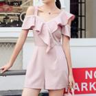 Ruffle Cold Shoulder Playsuit