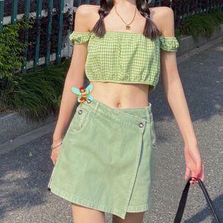 Plaid Cropped Top / Skort