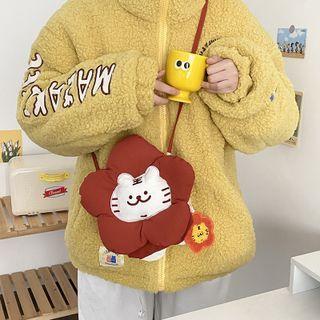 Tiger Embroidered Flower Crossbody Bag / Bag Charm / Set