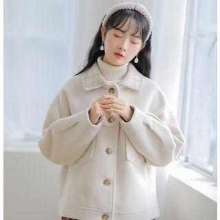 Plaid Collar Single-breasted Jacket