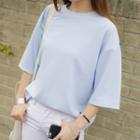 Boxy-fit Elbow-sleeve T-shirt