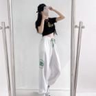 Lettering Cropped T-shirt / Sweatpants