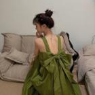 Ribbon-back Sleeveless Dress