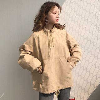 Mock-neck Zip Placket Sweatshirt