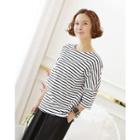 Tie-back Stripe Cotton T-shirt