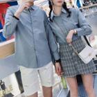 Couple Matching Plain Shirt / Pleated A-line Skirt / Set