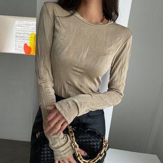 Crinkled Fitted Glam Top