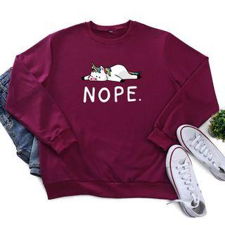 Unicorn Print Lettering Sweatshirt