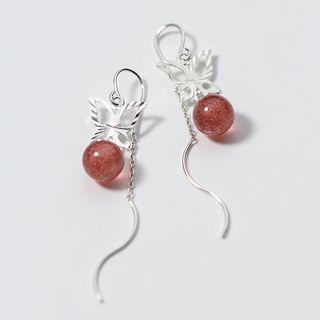 925 Sterling Silver Butterfly Bead Dangle Earring