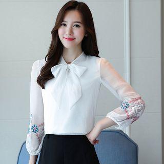 Long-sleeved Embroidered Blouse