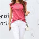 Set Of 2: Cap-sleeve Colored Top