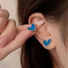 Heart Ear Stud / Open Hoop Earring